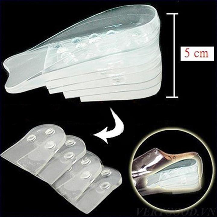 Bộ 5 Cặp Đế Lót Độn Giày Silicon Tăng Chiều Cao Cực Êm