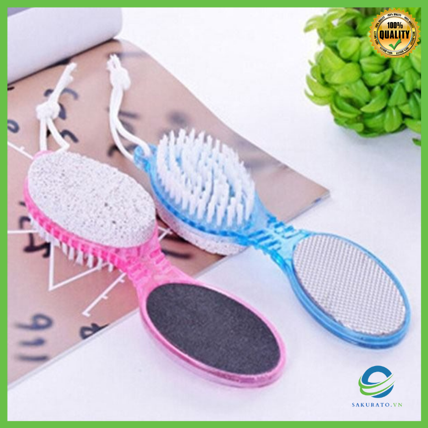 Bàn chải chà gót chân 2 đầu 4 in 1