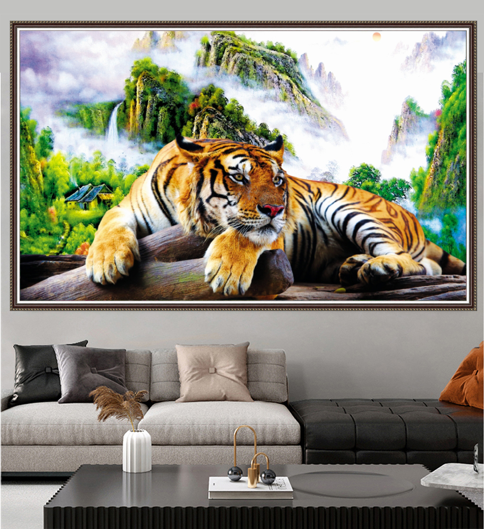 Tranh 3D con Hổ dán tường CN2