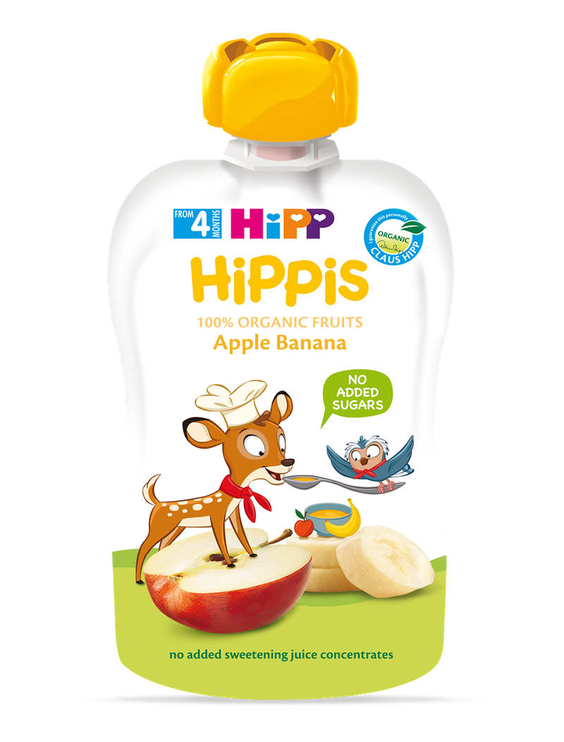 Hipp - Trái cây nghiền HiPPiS Organic Táo-Chuối