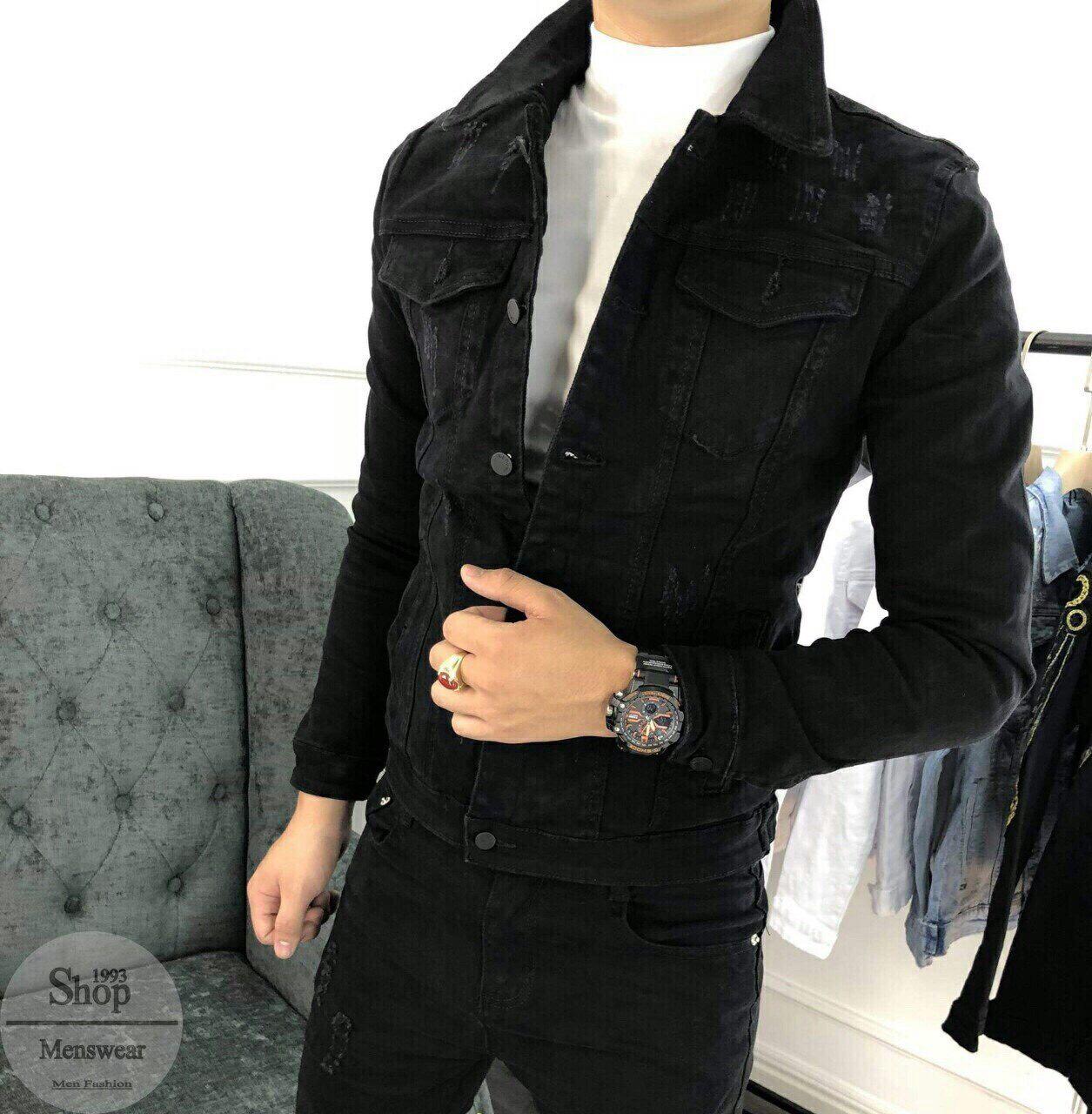 ÁO KHOÁC JEAN NAM ĐEN CỰC CHẤT CHO CHÀNG VS