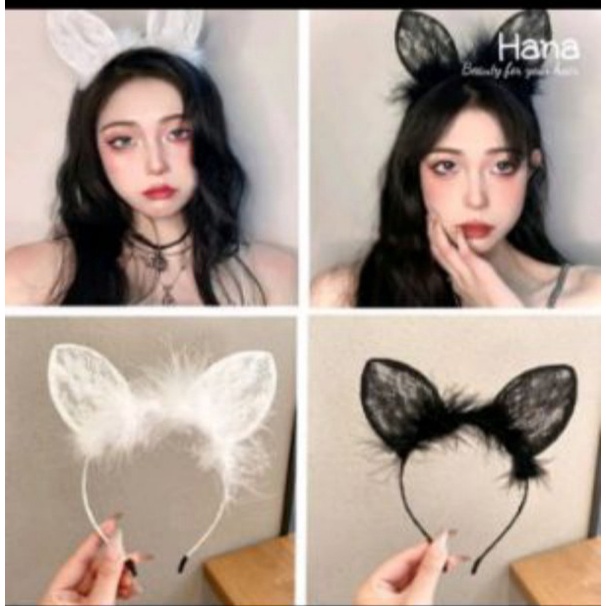 Bờm ,Băng đô Cài tóc tai thỏ lông pha ren Siêu Xinh 335💥💥