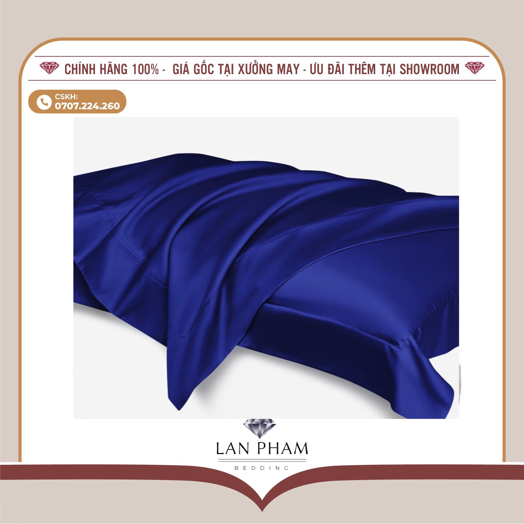Áo gối nằm phi lụa cao cấp lan pham bedding nhiều màu - thế giới gối lanbedding
