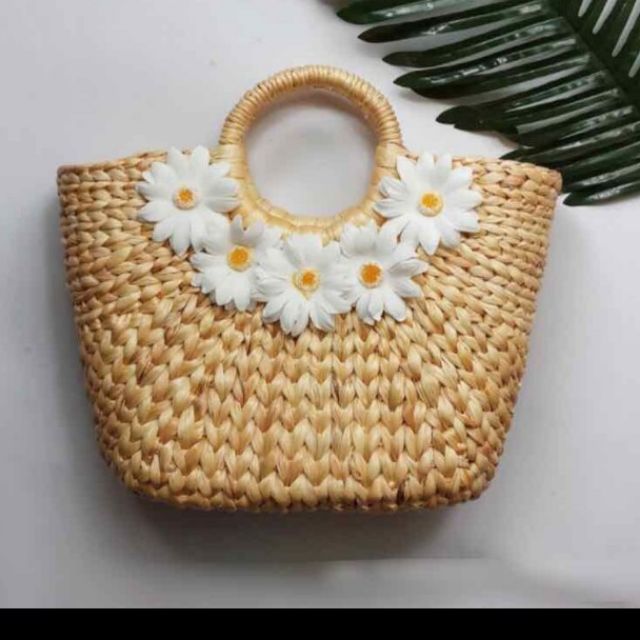 Túi cói hoa cúc họa mi  xinh