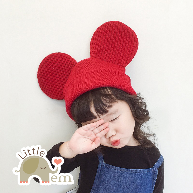 Mũ bé trai/ bé gái kiểu dáng Hàn Quốc - Mickey len