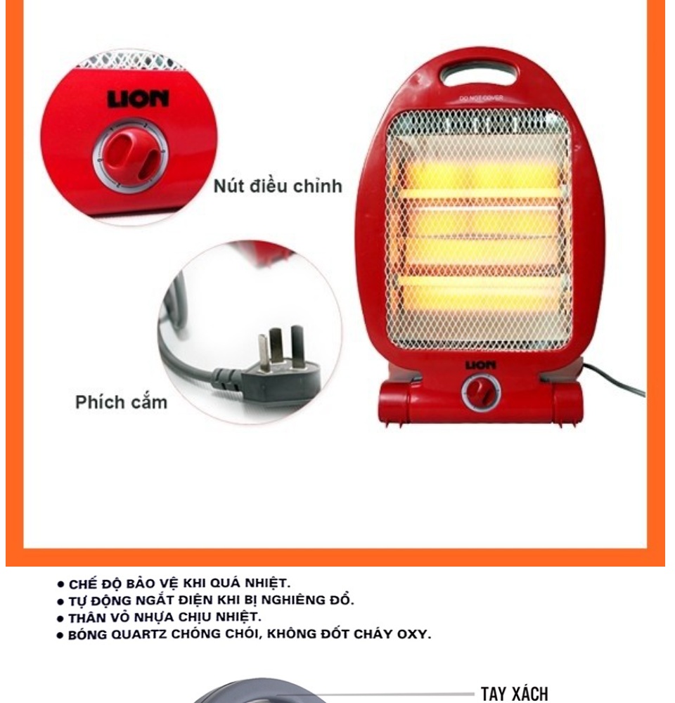 Đèn Sưởi Ấm Hồng Ngoại 800W Cao Cấp, Máy Sưởi 2 Bóng Hình Cá, Tự Ngắt Điện Khi Đổ, Tiết Kiệm Điện Năng, An Toàn Cho Bé