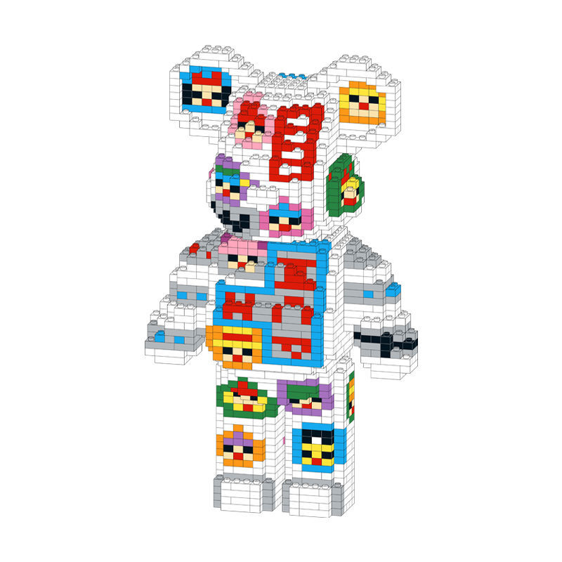 Mô hình lắp ráp le go gấu Bearbrick 32cm trưng bày trang trí 3D độc đáo CỰC HOT