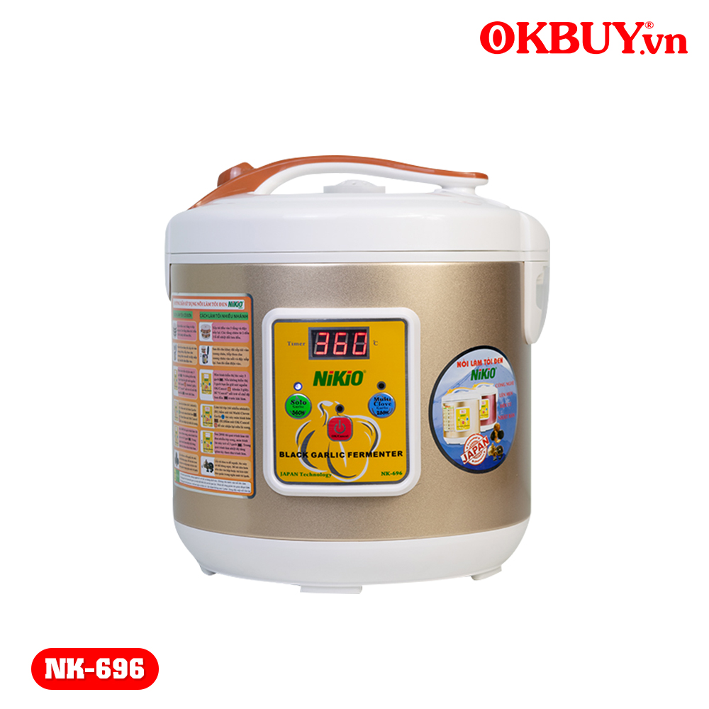 Máy làm tỏi đen, nồi làm tỏi đen, nồi nấu tỏi đen chuyên dụng Nhật Bản Nikio NK-696 - 6L, làm được tỏi cô đơn và tỏi nhiều nhánh, làm tỏi dễ dàng