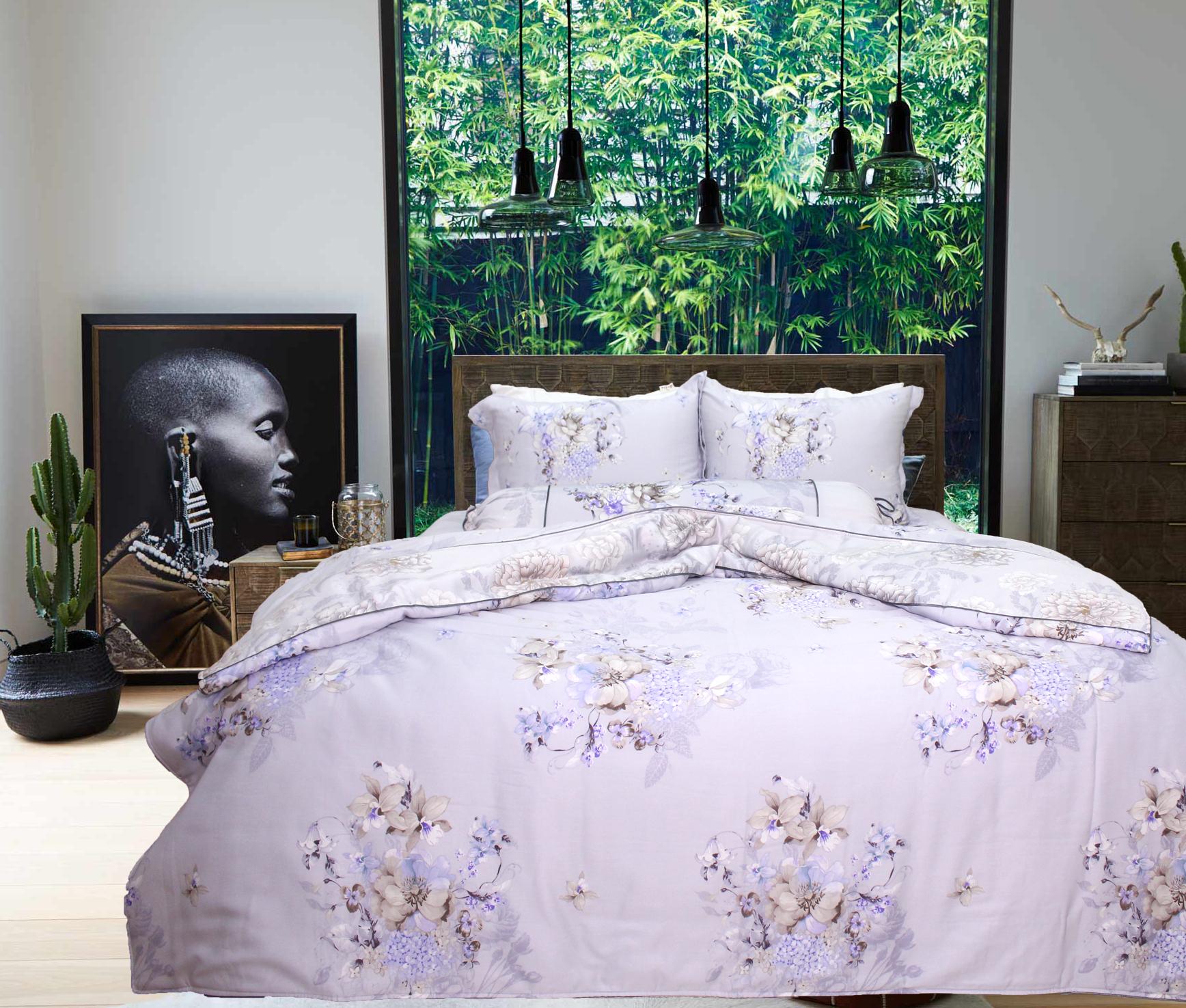 Bộ ga gối ra giường satin gấm tơ tằm Hàn Quốc Julia 770