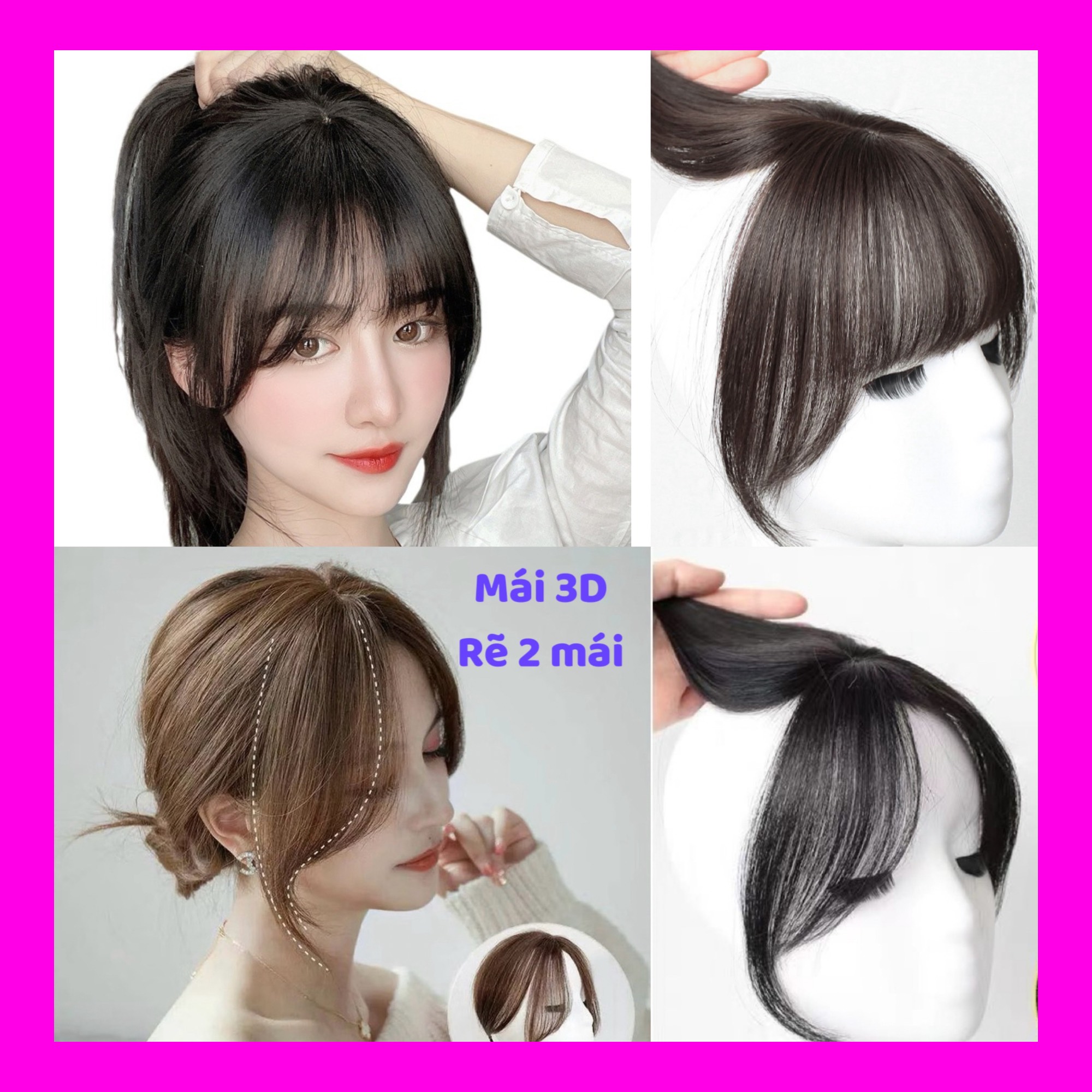 Tóc giả mái 3D phủ che hói siêu đẹp và tự nhiên - MÁI 3D