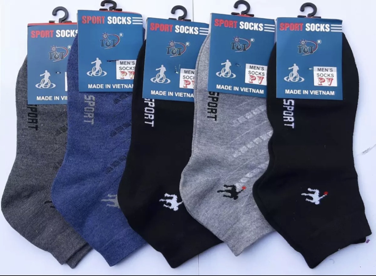 [HCM] Combo 5 đôi vớ cổ trung ,100% thun Cotton Siêu co giãn , thương hiệu : Công ty T&T ,  Hàng Việt Nam chất lượng cao
