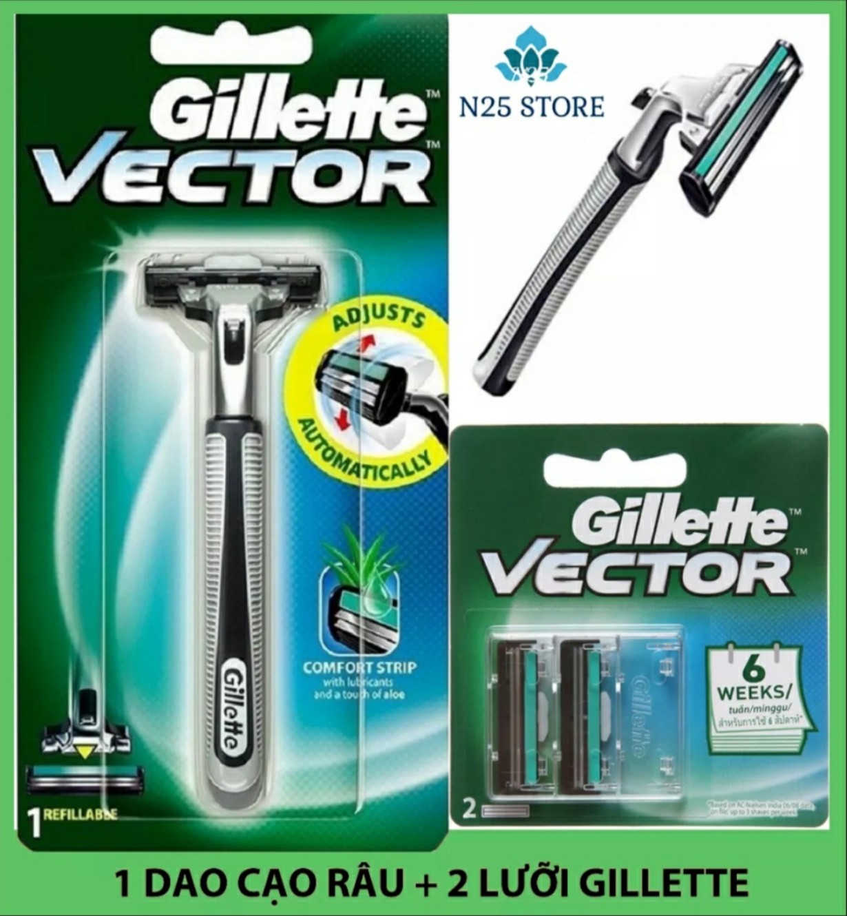 Bộ Dao Cạo Râu Giller + 2 Lưỡi Cạo Dành Cho Nam Giới - Cạo Sạch Râu, Lưỡi Dao Siêu Bén, Phong Cách Trẻ Trung