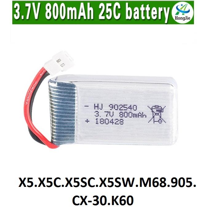 Pin Máy Bay Flycam 3.7V 600mAh 25C (X5, X5C,X5SW.M68.XC-30.) Cổng XH.24