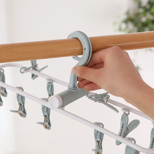 [HCM]GIÁ PHƠI QUẦN ÁO 12 KẸP NHỰA CAO CẤP - MÓC PHƠI QUẦN ÁO 12 KẸP CHỐNG GIÓ THỔI - MÓC 12 KẸP PHƠI QUẦN ÁO KHĂN TẤT - DỤNG CỤ PHƠI QUẦN ÁO CÓ KẸP CHỐNG GIÓ THỔI CÓ THỂ GẤP GỌN - GIÁ PHƠI 12 CLIP GẤP GỌN