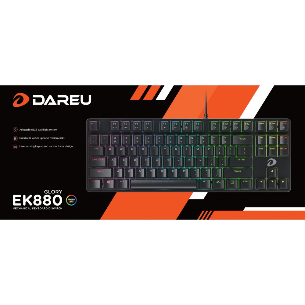 Bàn phím cơ dareu ek880 rgb brown switch