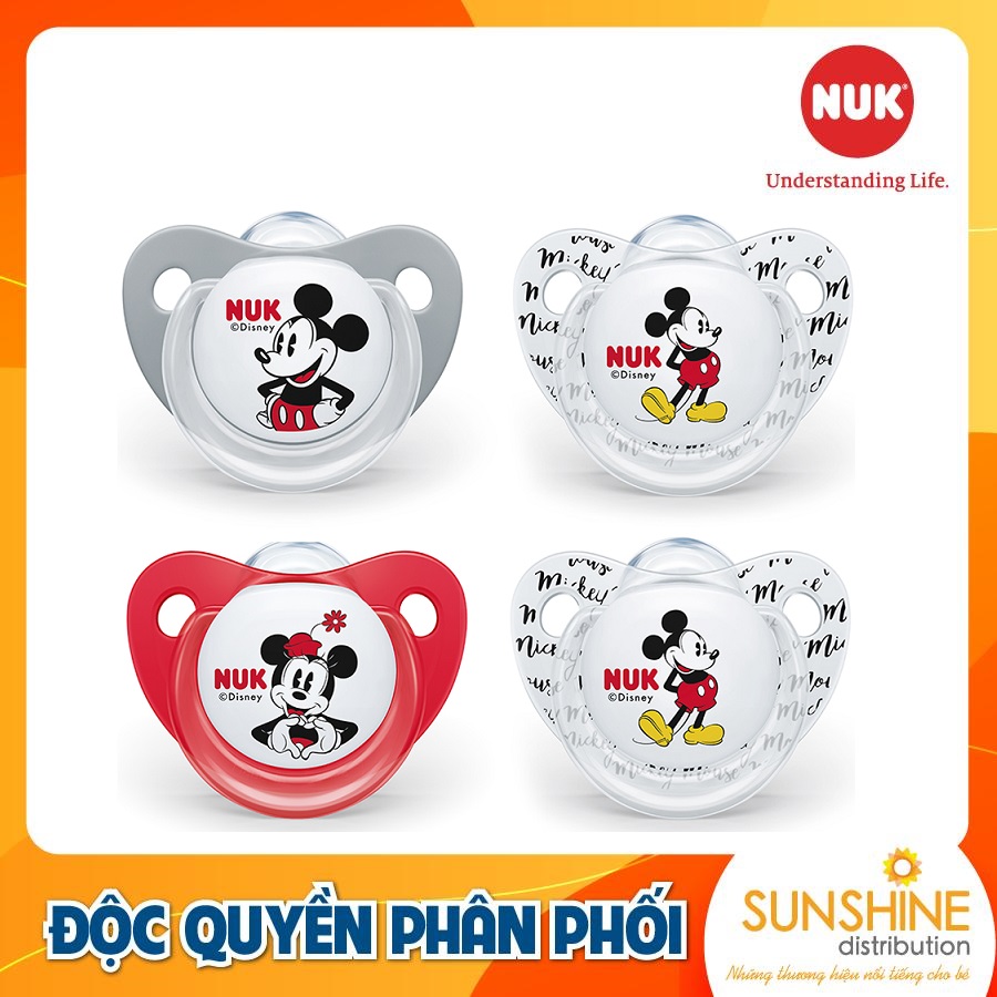 BỘ 2 TI GIẢ NUK SLEEPTIME SILICONE PLUS 0-6M (MICKEY)