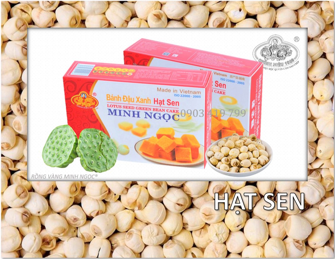 Bánh Đậu Xanh Hạt Sen Rồng Vàng Minh Ngọc (Lotus Seed Mung Bean Cake)