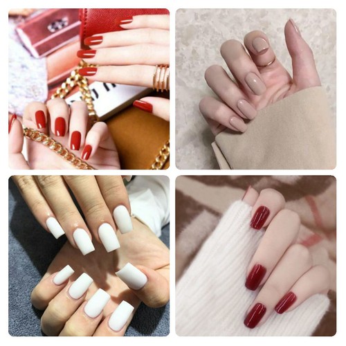 Bộ 24 Móng Tay Nhiều Màu VB Kèm Keo Dán