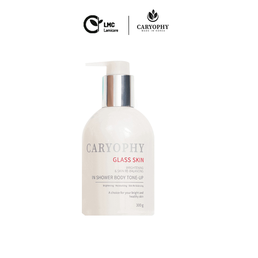 Kem dưỡng trắng da body đa năng 3in1 Glass Skin In Shower Body Tone Up Caryophy 300gr