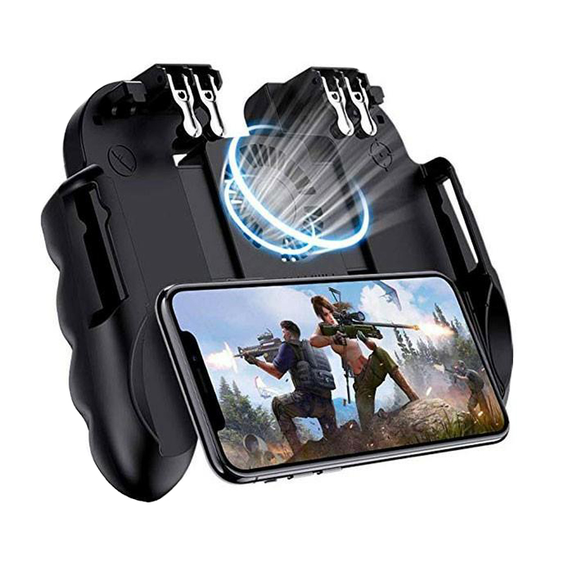 Tay cầm chơi game PUBG FF 6 ngón ôm trọn bàn tay H9 ,quạt tản nhiệt kèm pin 300mah
