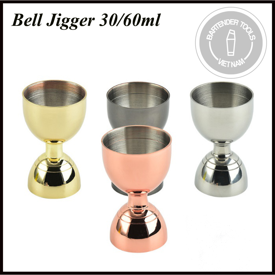 Bell jigger 30/60ml - ly đong inox 2 đầu dạng chuông 30/60ml