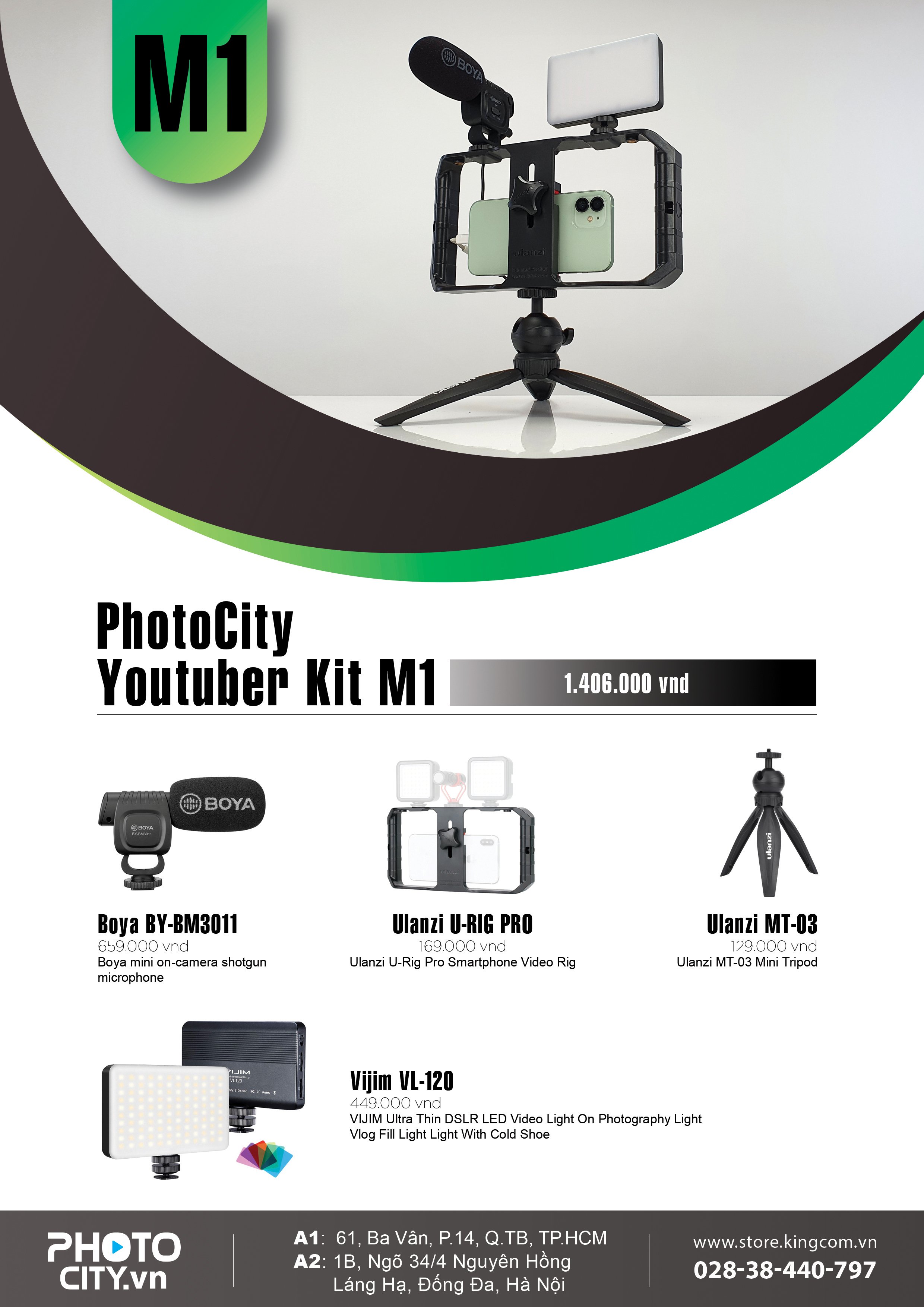PhotoCity Youtuber Kit M1_ Thiết bị làm phim