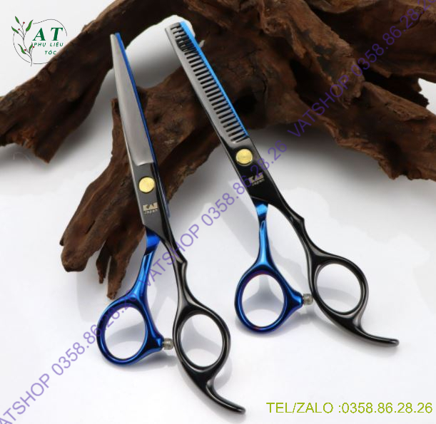 Bộ Kéo Cắt Tóc JAPAN 6.0 VAT005 xanh đen và vàng đen