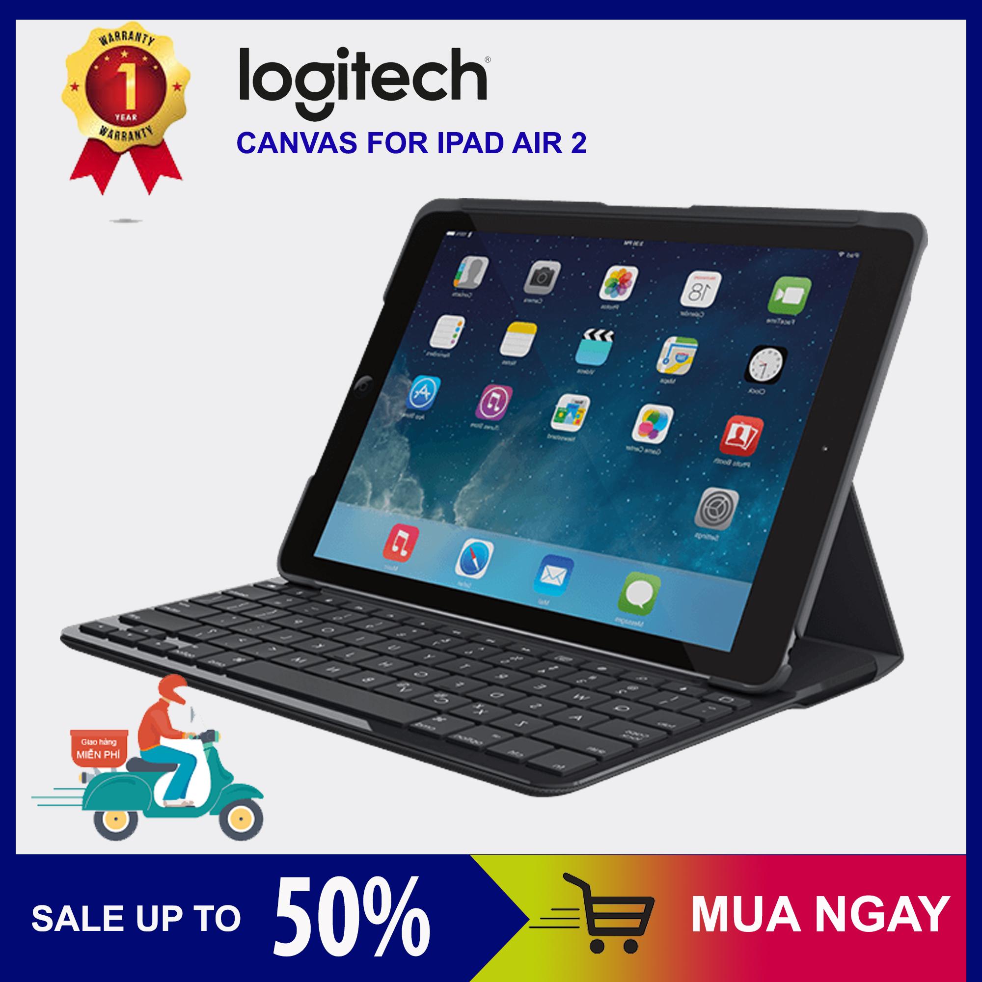 Bàn Phím iPad Air 2 Kiêm Bao Da Hiệu Logitech Canvas