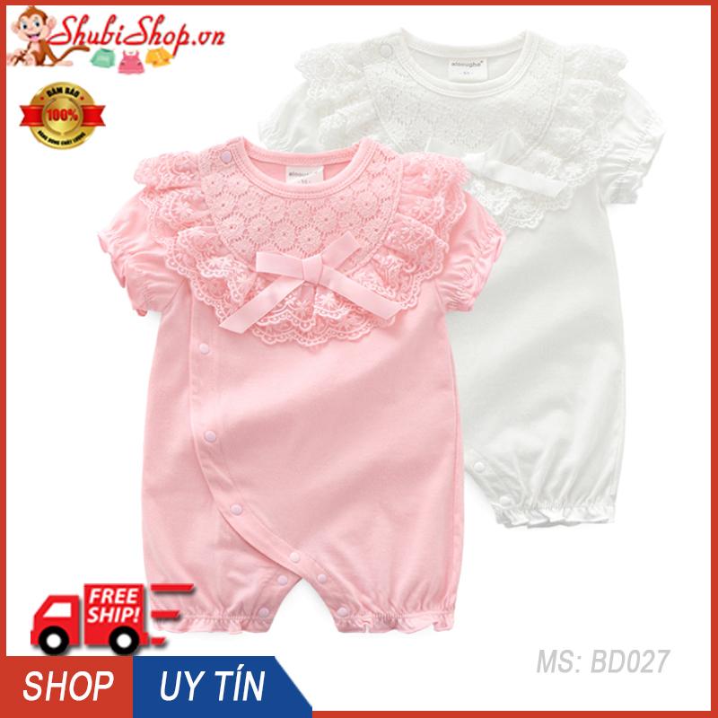 Body ren nơ ngực cho bé gái 3-13kg - BD027 - Body bé gái, body bánh bèo, quần áo sơ sinh, đồ sơ sinh - Bánh bèo, dễ thương, đồ bé gái - Shop Chen Shubi
