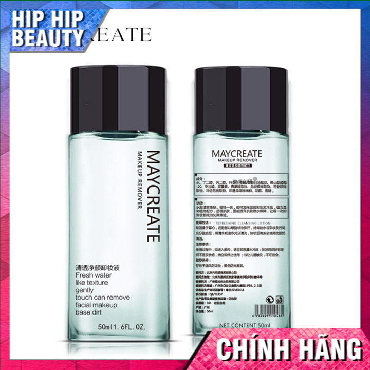 Nước tẩy trang 💖freeship💖 nước tẩy trang maycreate makeup remover 50ml a21