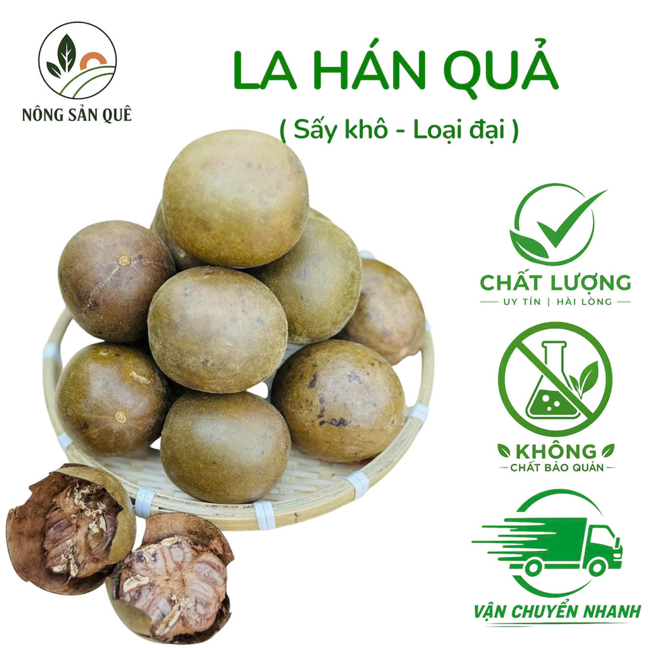 [ ẢNH THẬT ] 15 quả la hán, quả ngọt, chắc, nguyên liệu nấu trà bí đao thanh mát
