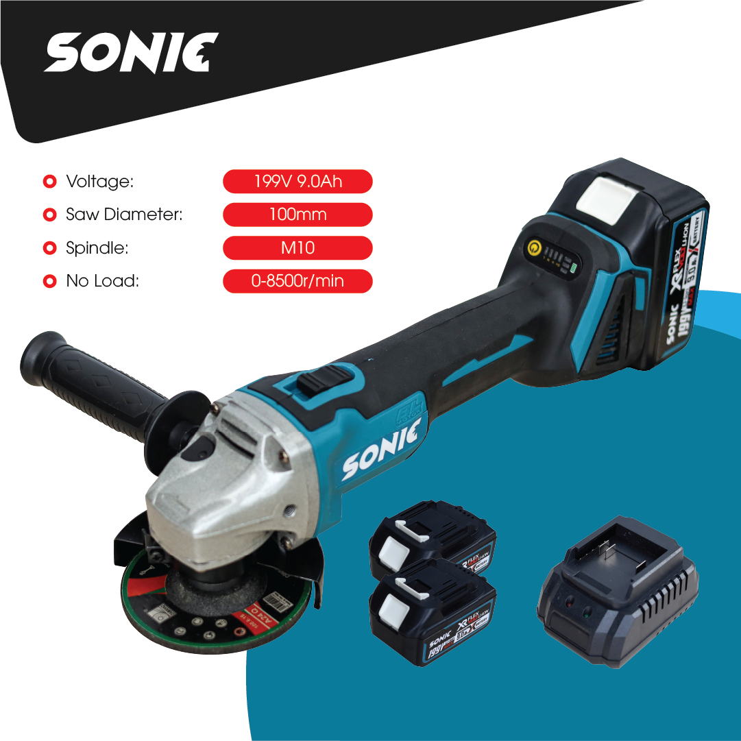 [ Fullbox new 100% ] Máy Mài Trượt Sonic Xanh - Không Chổi Than - Máy Mài Góc Cầm Tay, Máy Cắt Dùng Pin 10 Cell, Chuyên Dụng Trong Thi Công Xây Dựng ,Chế Tạo Máy, Sản Xuất Công Nghiệp