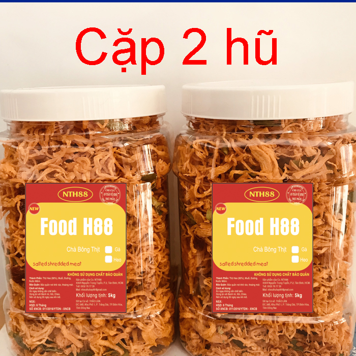 Cặp đôi 2 hũ 1 Kg khô gà lá chanh