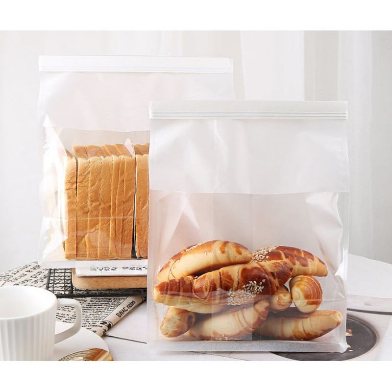 Size LỚN túi giấy KRAFT trắng đựng Bánh mì, cookies, nougat có kẽm cuộn miệng túi - Bí đỏ shop Bao bì Nguyên liệu dụng cụ làm bánh