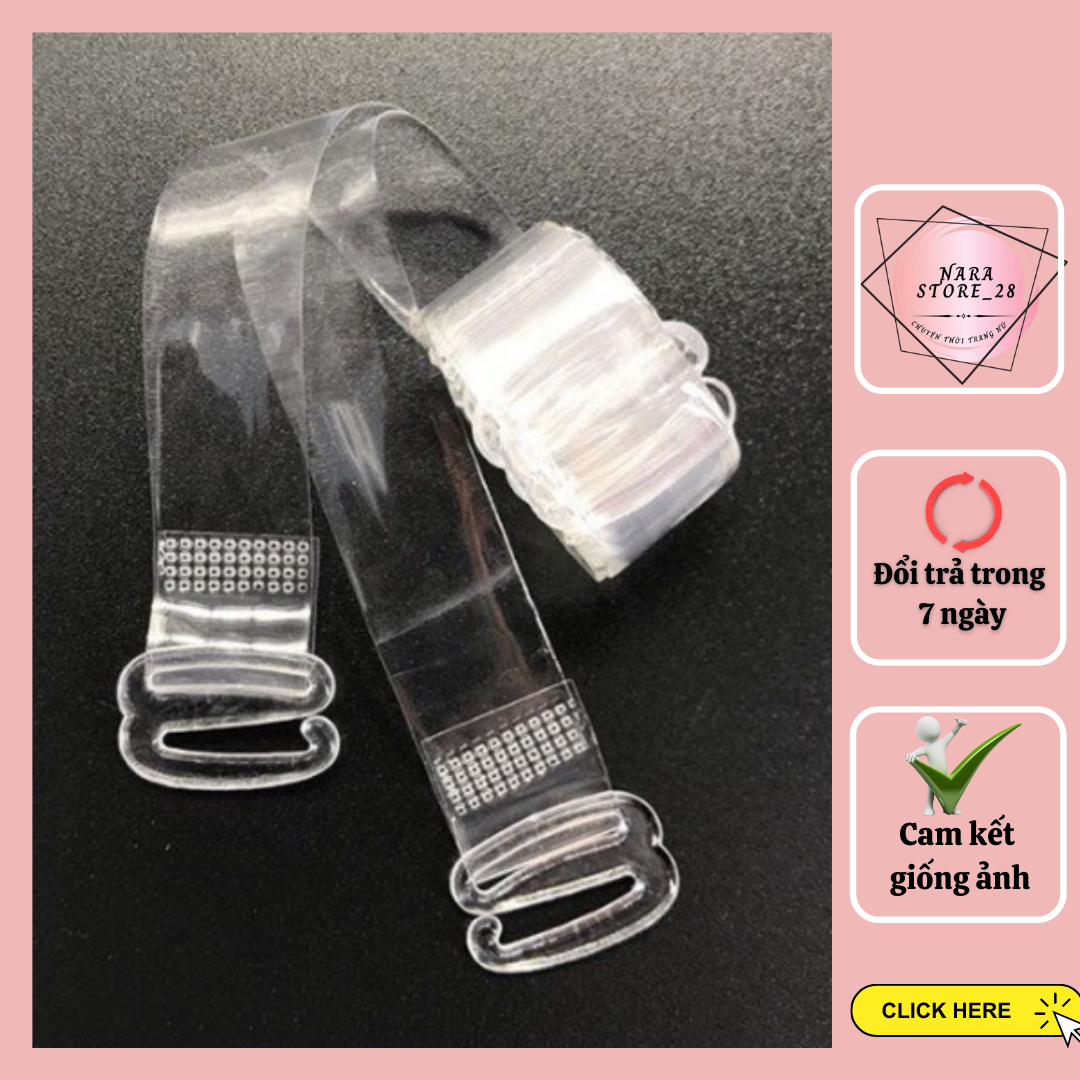 Dây áo ngực trong suốt, dây áo trong suốt sợi bún/sợi dẹt siêu dai NaraStore