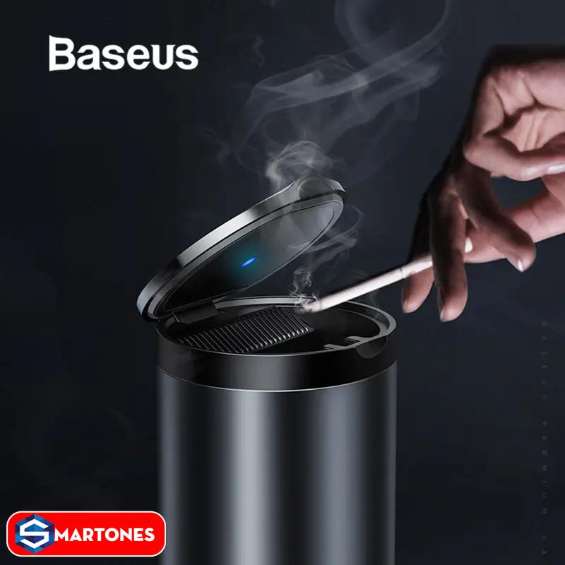 Hộp đựng tàn thuốc lá trên ô tô Baseus Portable Car Ashtray LED Light,thiết kế sang trọng,  đèn LED thông minh dễ dàng sử dụng trong tối