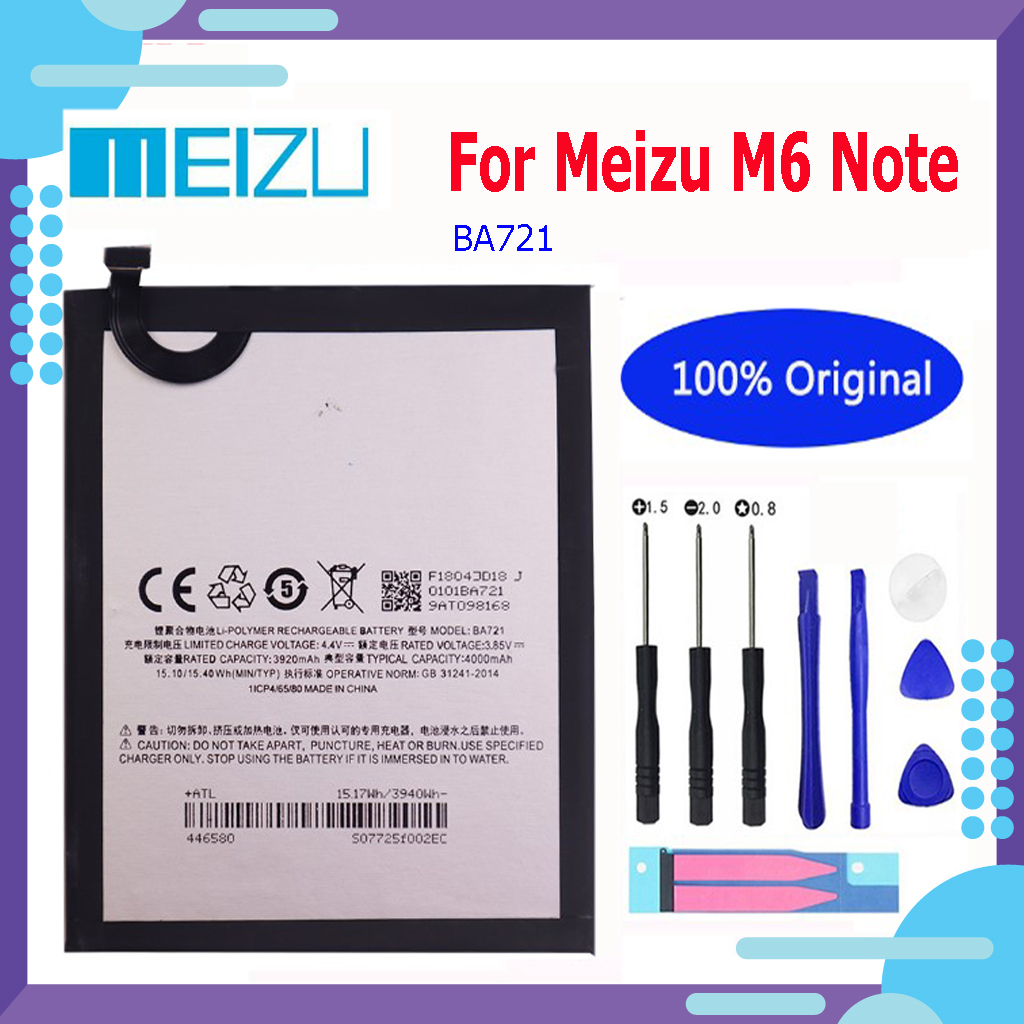 Pin Meizu m6 note BA721 zin chính hãng dung lượng 4000mah kèm bộ tháo mở