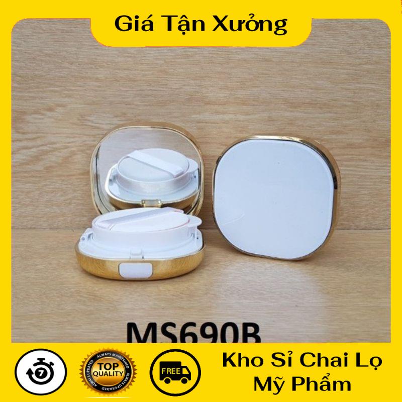 Hộp Phấn Cushion Viền Vàng,Hồng 15g chiết mỹ phẩm , phụ kiện du lịch