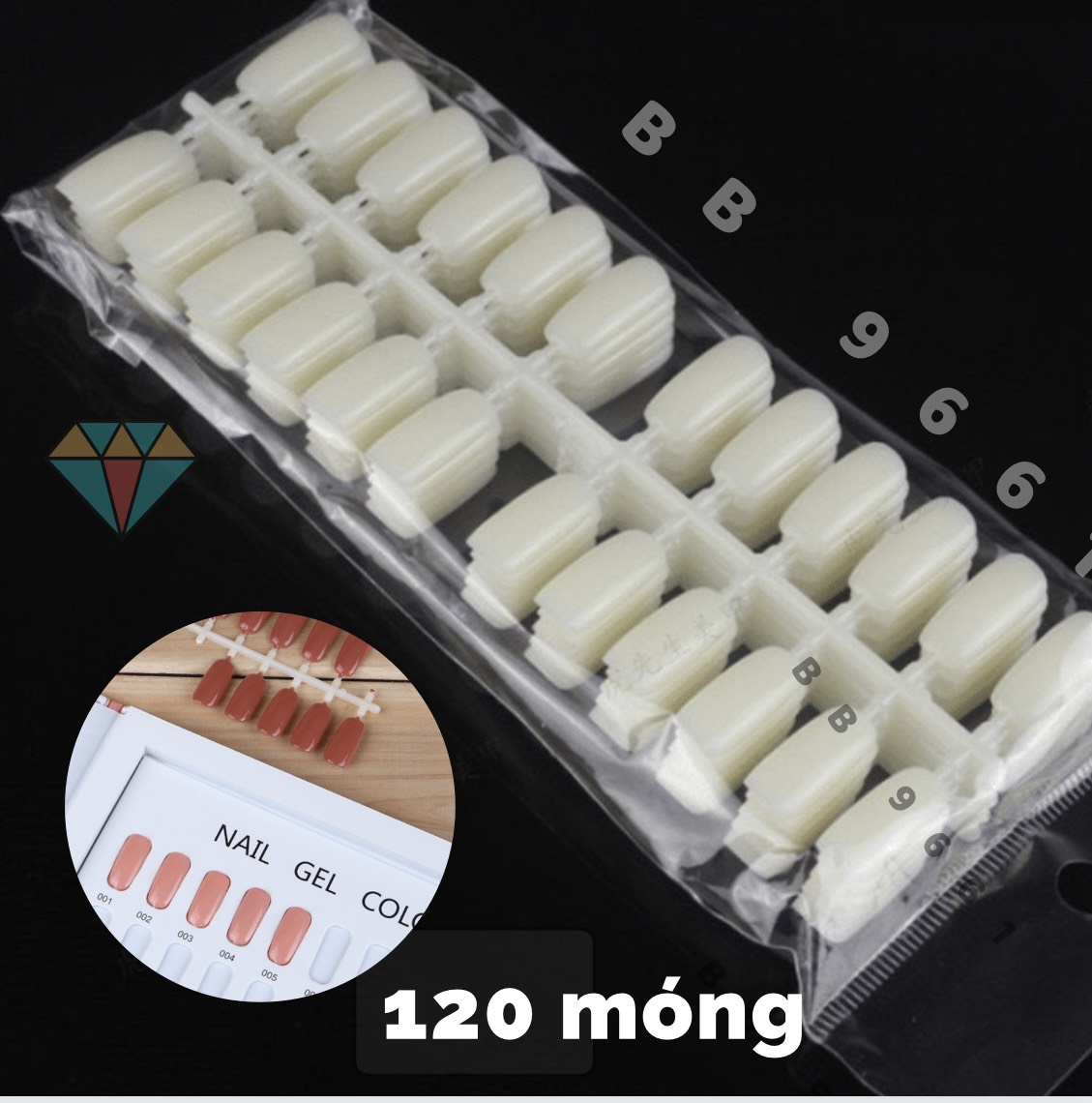 Vỉ 120 móng giả nail Sơn bảng mẫu