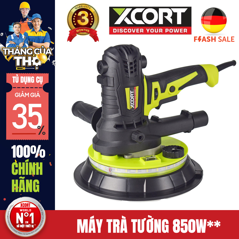 Máy chà nhám tường-Máy chà tường có hút bụi XCORT 850W-Chính Hãng