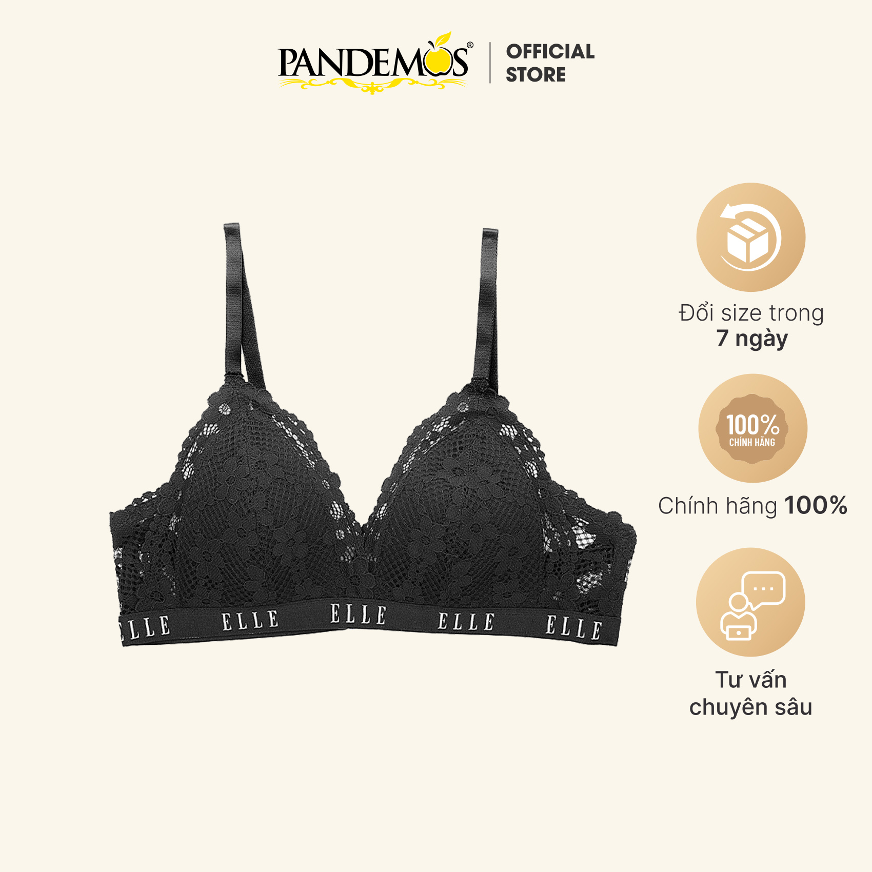 Áo ngực ELLE bralette ren không gọng không mút, nâng đỡ vòng 1 tự nhiên nhẹ nhàng LB6719