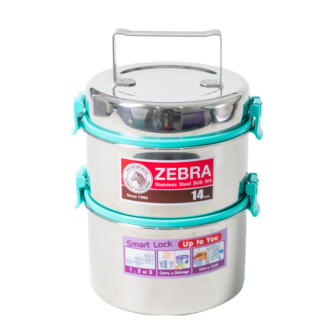 Camen inox Zebra  14x2 có nắp kín hơi từng ngăn -  150257
