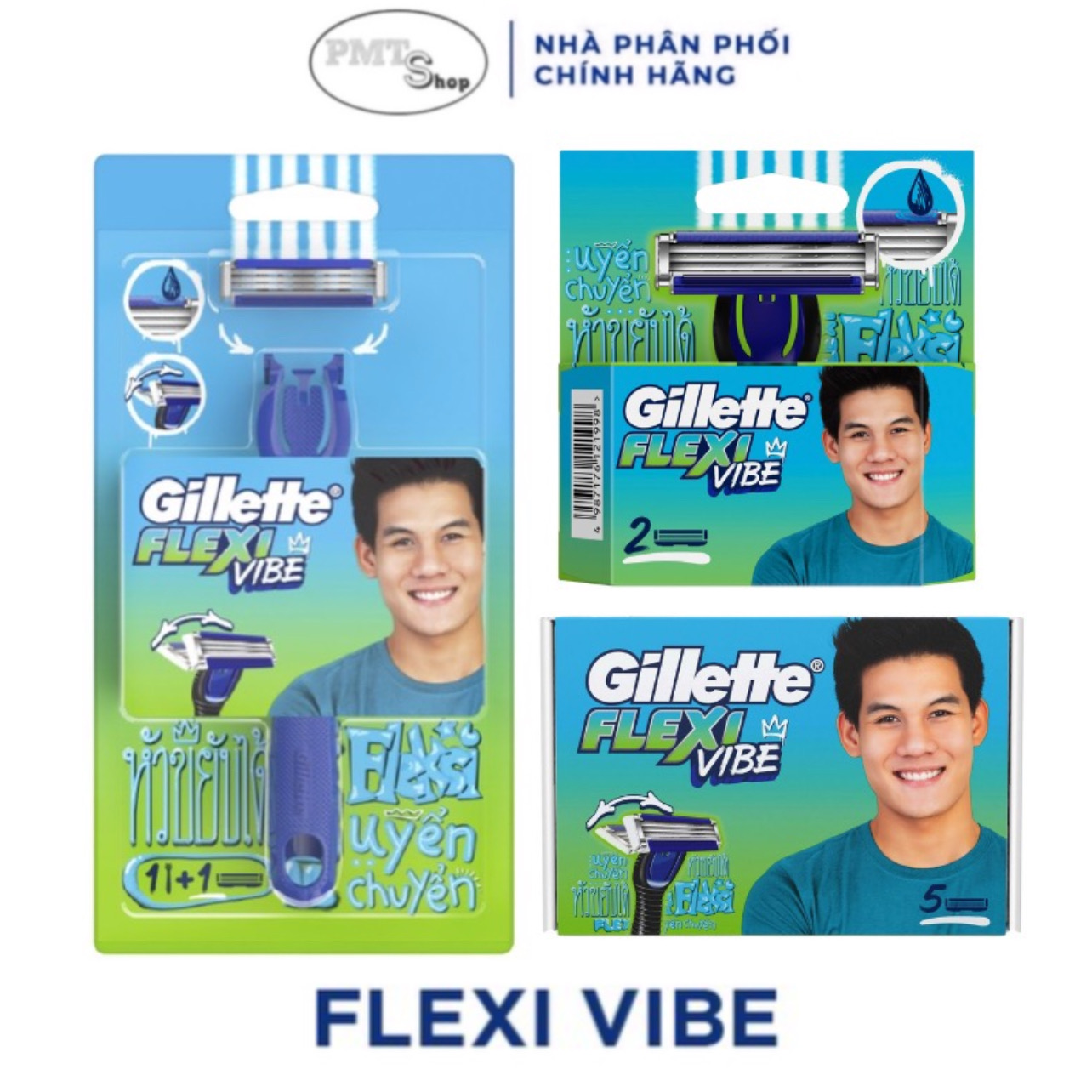 Dao Cạo Râu Gillette Flexi Vibe / Đầu Cạo Thay Thế 3 Lưỡi
