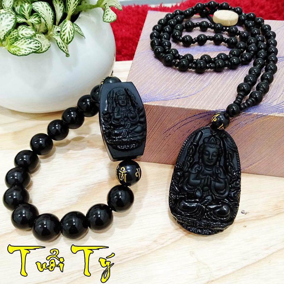 Combo Dây Chuyền Vòng Tay Mặt Phật Thiên Thủ Thiên Nhãn - Bản mệnh tuổi Tý