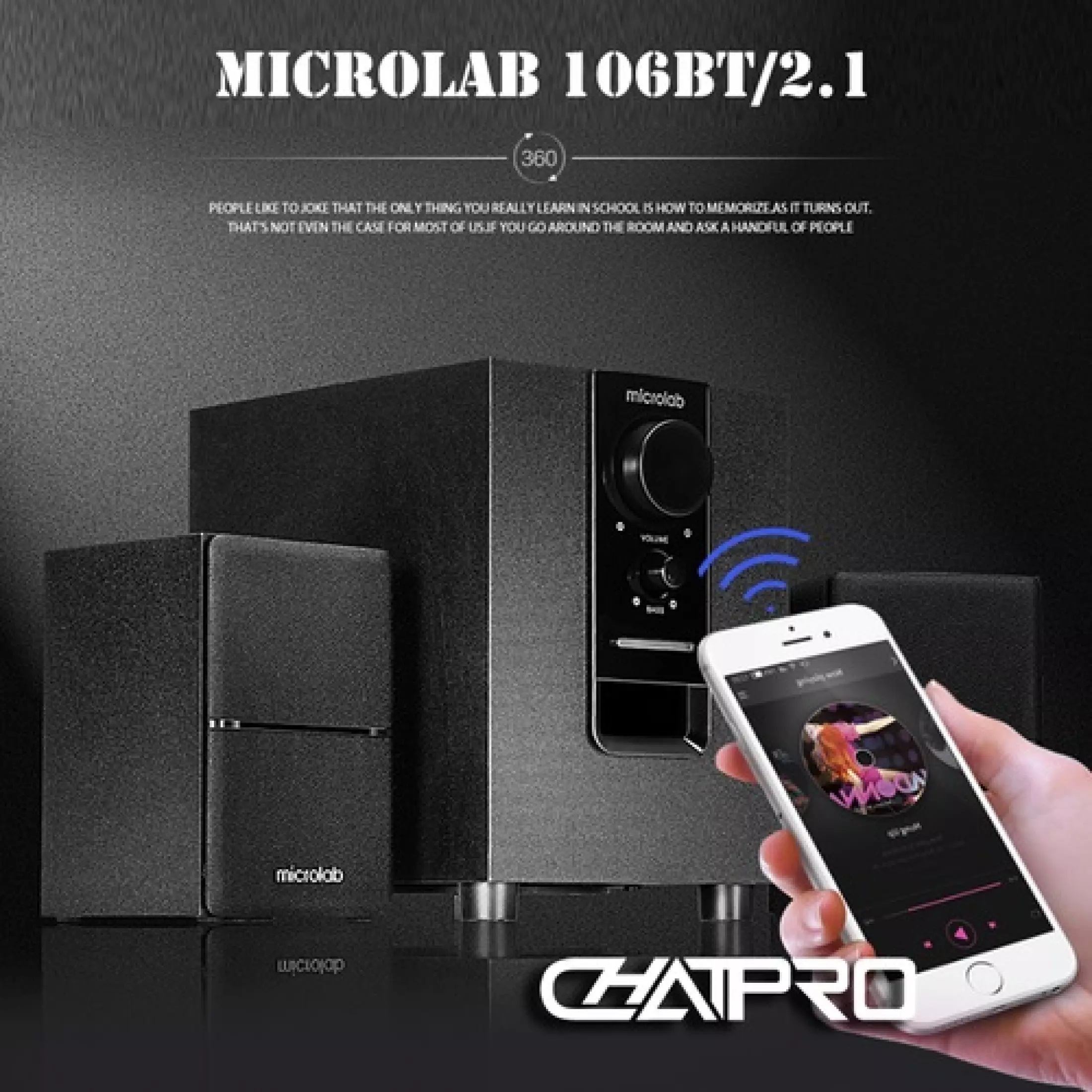 [HCM]Bộ Dàn Loa Vi Tính Chính Hãng Microlab M106BT/2.1 Kết Nối Bluetooth 4.0 Loa Vi Tính Công Suất Lớn Loa Siêu Trầm Siêu Bass Nghe Nhạc Cực Hay Âm Thanh Ấm Thiết Kế Nguyên Khối Đẹp Mắt Sang TrọngSALE 50%  BH 12 Tháng