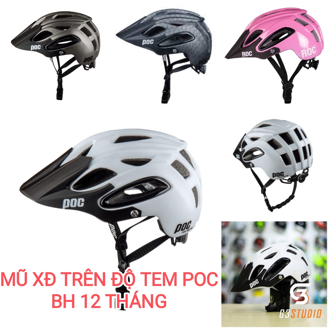  Mũ Bảo Hiểm Xe Đạp Thể Thao ĐÔ Tem POC 07 Full Màu Chính Hãng  BH 12 Tháng Tặng kèm túi POC HELMET 