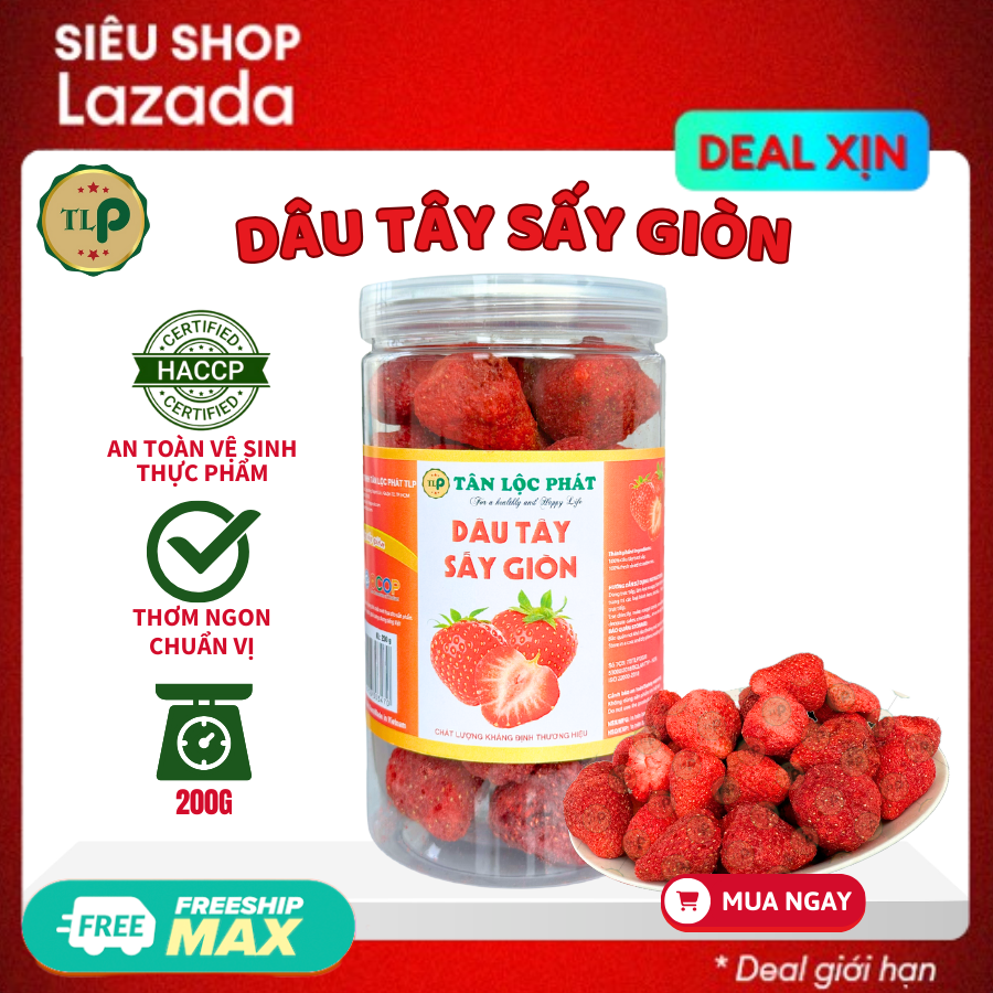Dâu Tây Sấy Giòn Nguyên Trái Tân Lộc Phát
