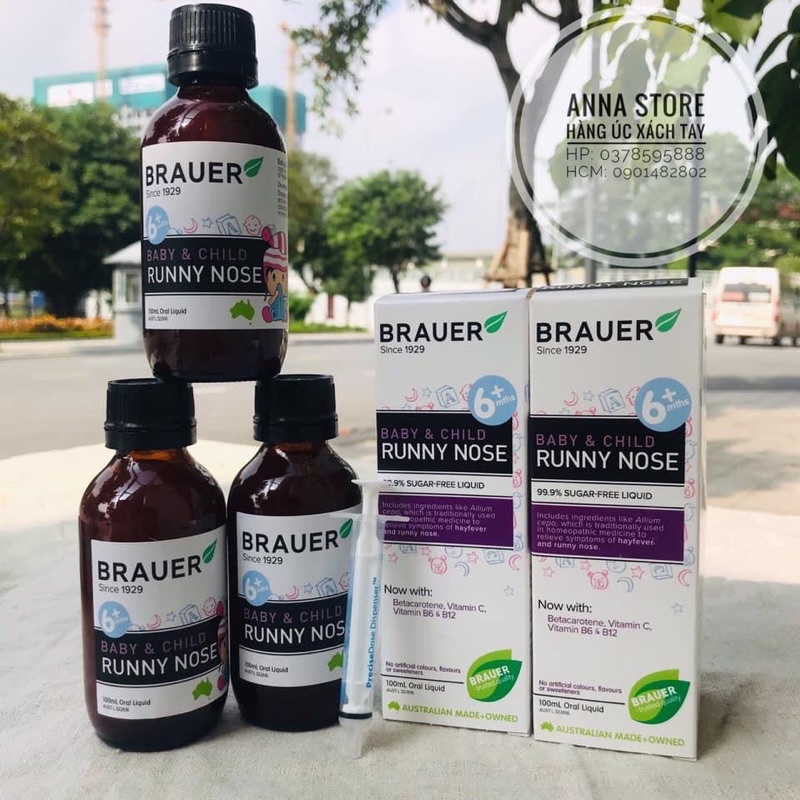 Siro sổ mũi brauer runny nose 100ml cho bé yêu chuẩn úc