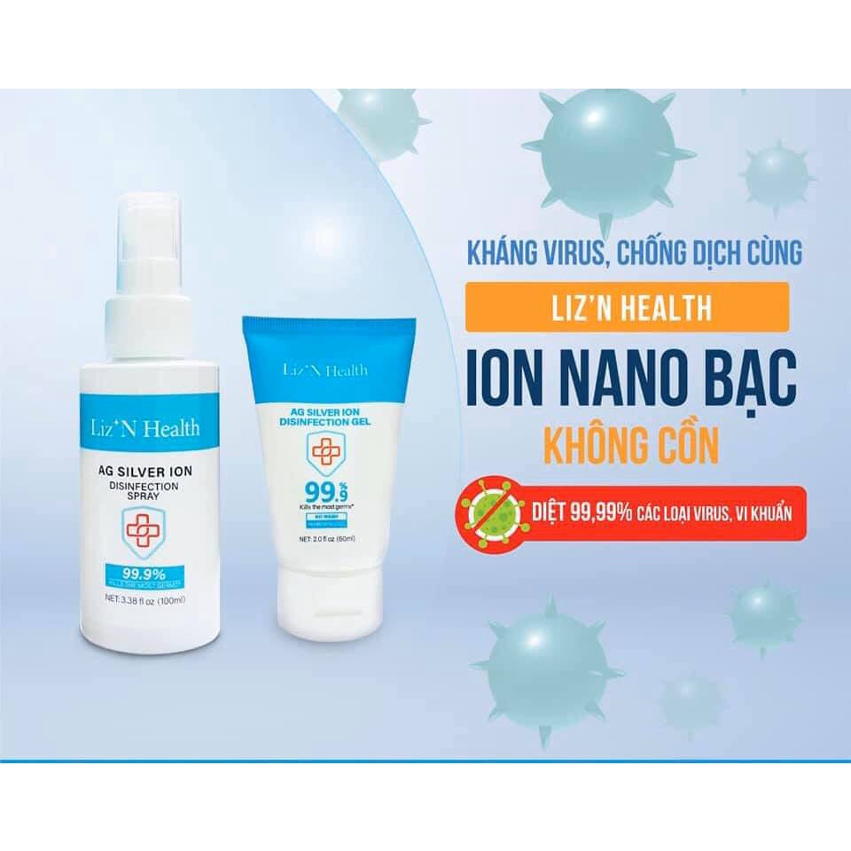 GEL Liz’N Health Sát Khuẩn Nano Bạc thể tích 60ml