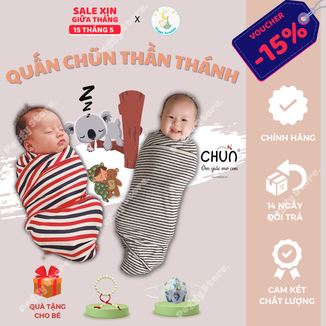 [SP TRỢ GIÁ] Quấn Chũn COCOON Cho Bé Sơ Sinh Giúp Con Ngủ Ngon Sâu Giấc Chống Giật Mình Chất Liệu Vải 100% Cotton Co Giãn Bốn Mùa Ôm Trẻ Vào Giấc Ngủ Ngon Và Sâu Tặng Khẩu Trang Vòng Dâu Tằm Tự Nhiên Bố Ken